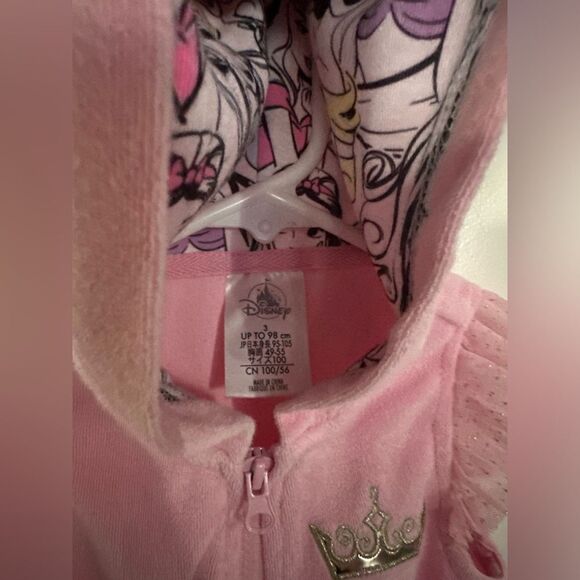 Disney Girls 2 Princess Pink Swim Cover up Hooded Terrycloth Robe Tutu Size 2 - Picture 6 of 8
